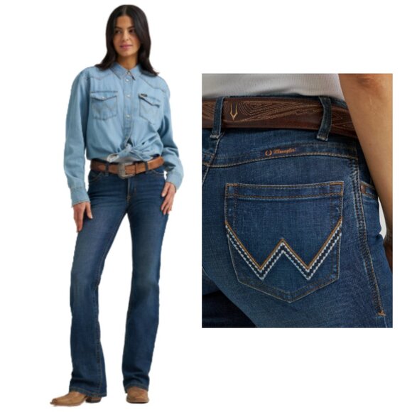Women's Wrangler® Ultimate Riding Jean Willow Mid-Rise Bootcut Western Rodeo - Picture 1 of 15
